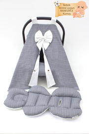 Orthopädisches Kinderwagenkissen mit Lordosenstütze, Bezug und Laken-Set, Rainbow-Serie