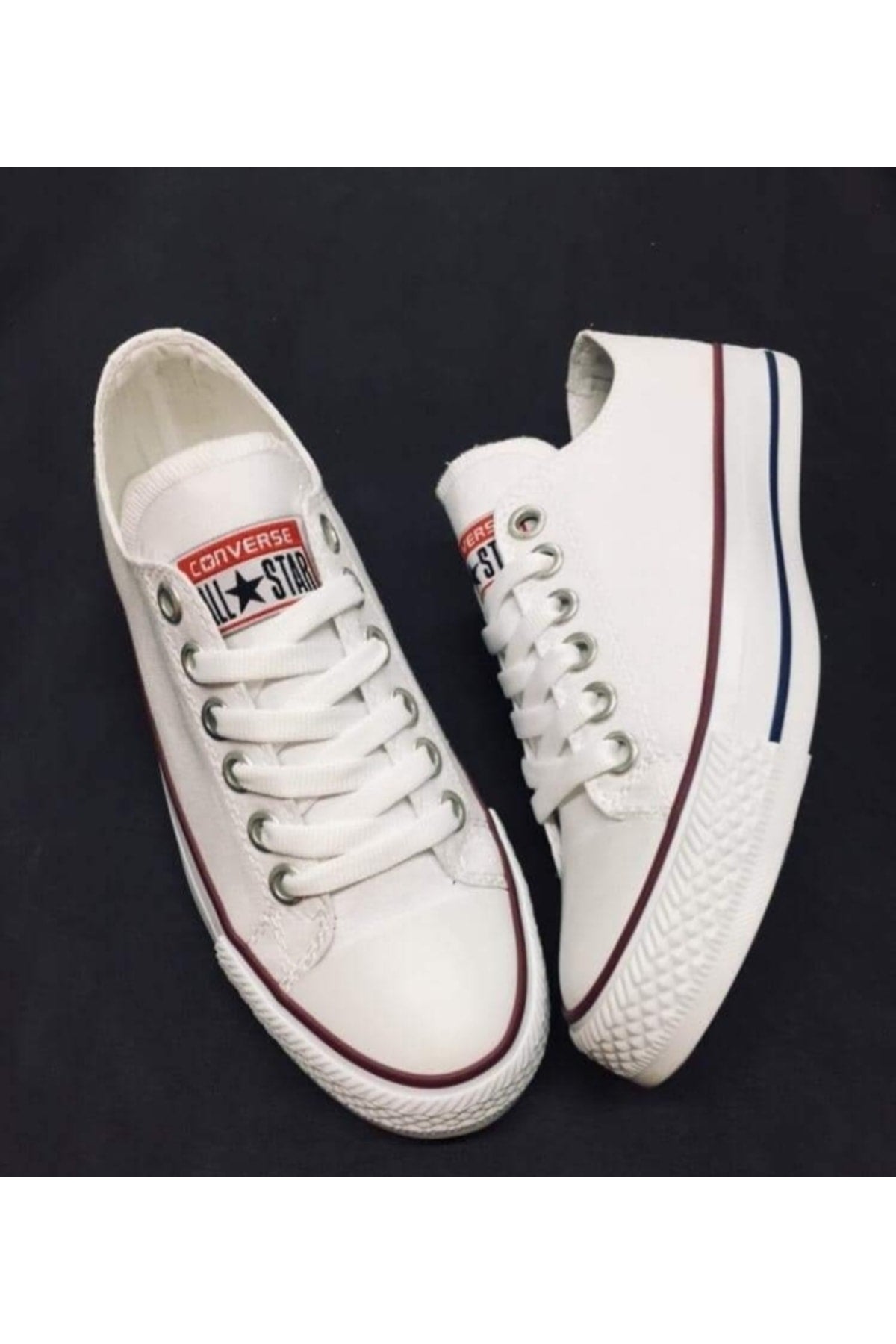 White Short Linen Converse Shoes