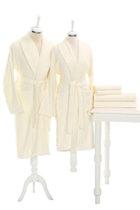 Carmin Cream Family Bathrobe Set - Swordslife