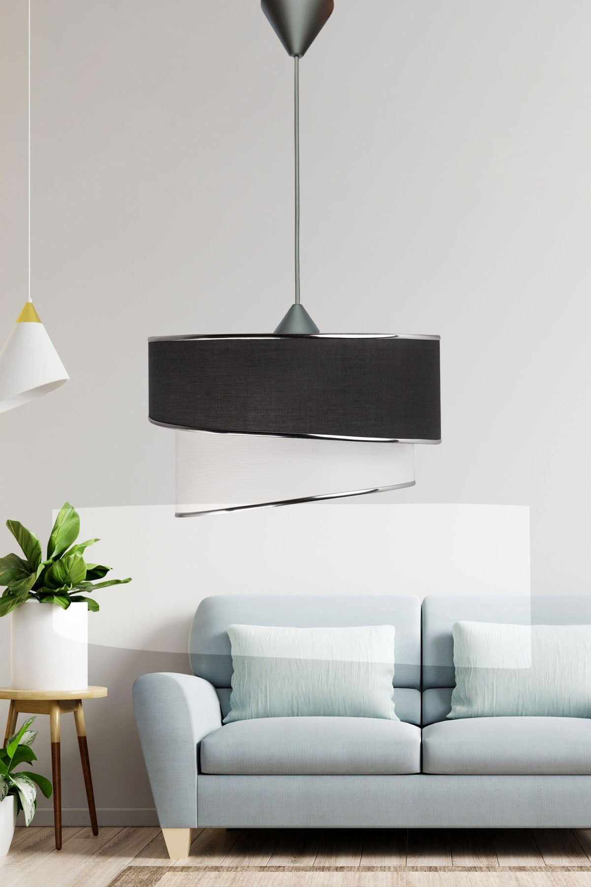 Ruzgar Modern Single Pendant Lamp Anthracite Chandelier R.89a