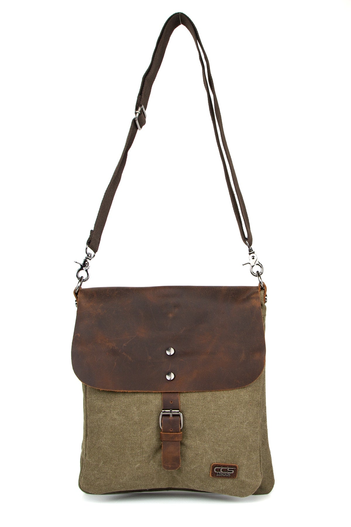 Cross the Borders with the Multifunctional Canvas Messenger Bag Khaki