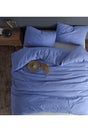 Double Duvet Cover Set with Elastic Linen | Sax Blue | - Swordslife