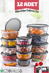 Round Storage Container Set of 12 - Suitable for Microwave/Freezer Use (300-700-1100)