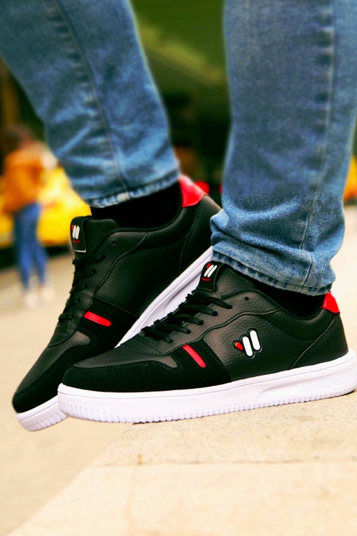 - Jason Black - Red Ultra Light Comfortable Flexible Men's Sports Sneaker Shoes