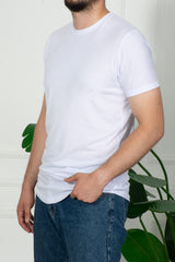  Белая мужская приталенная футболка