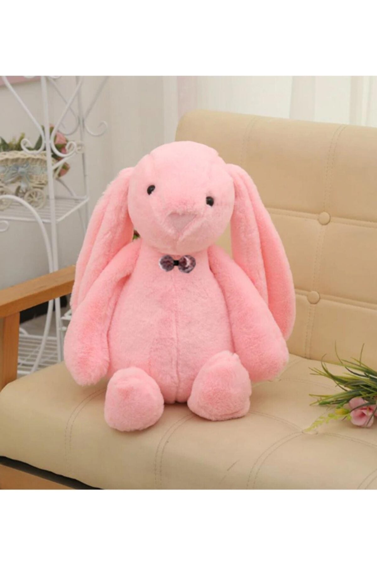 Sleeping Friend Long Ear Bunny Plush Rabbit with Bow Tie 65 Cm