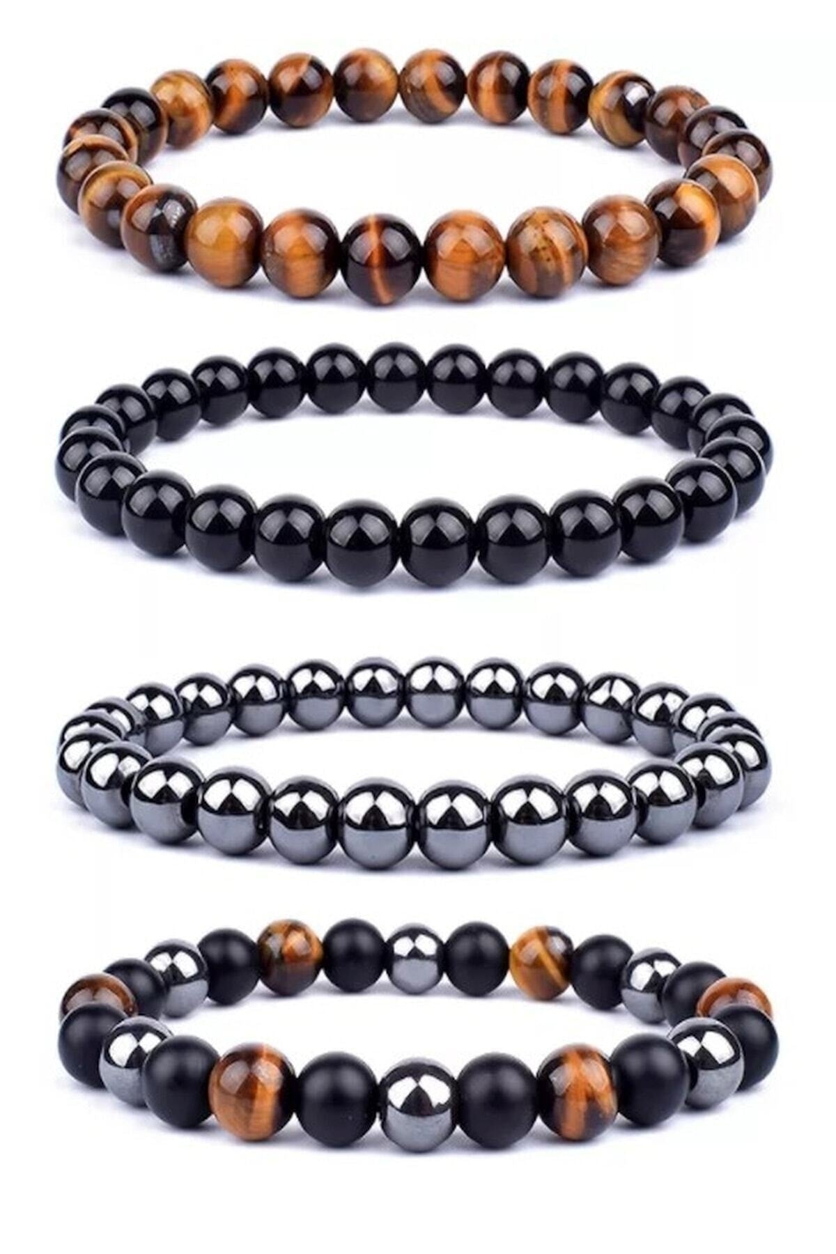 Power Luck Balance Chakra Bracelet - Tigereye-hematite-onyx