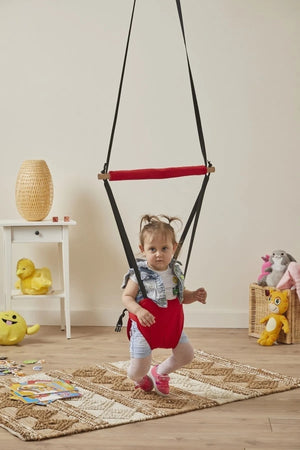 Hoppala Bouncer Känguru, Balance Baby Walker mit Feder Naturholz