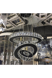 Plaque Crystal Stone Schwarz Edelstahl Led Kronleuchter mit Fernbedienung