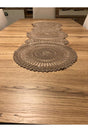 Lace Detailed Brown Oval Runner (115x35cm) - Swordslife