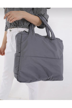 Shopper-Umhängetasche aus geprägtem Puffstoff für Damen