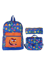 Kids&amp;Love Schulranzen-Set „Blue Monsters“ für die Grundschule, Jungen