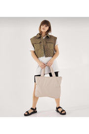 Embossed Puff Fabric Shopper Women Shoulder Sleeve Bag Hiking Companion - Swordslife