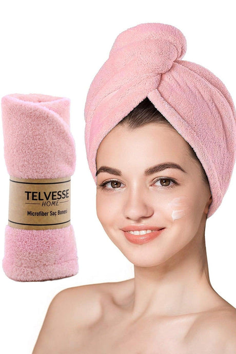 Thick Microfiber Hair Towel Beach Sea Pool Cap Drying Bath Hair Drying Head Towel Pink - Swordslife