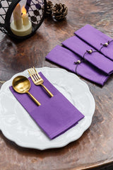 Set of 6 Purple Cotton Fabric Serving Napkin - Swordslife