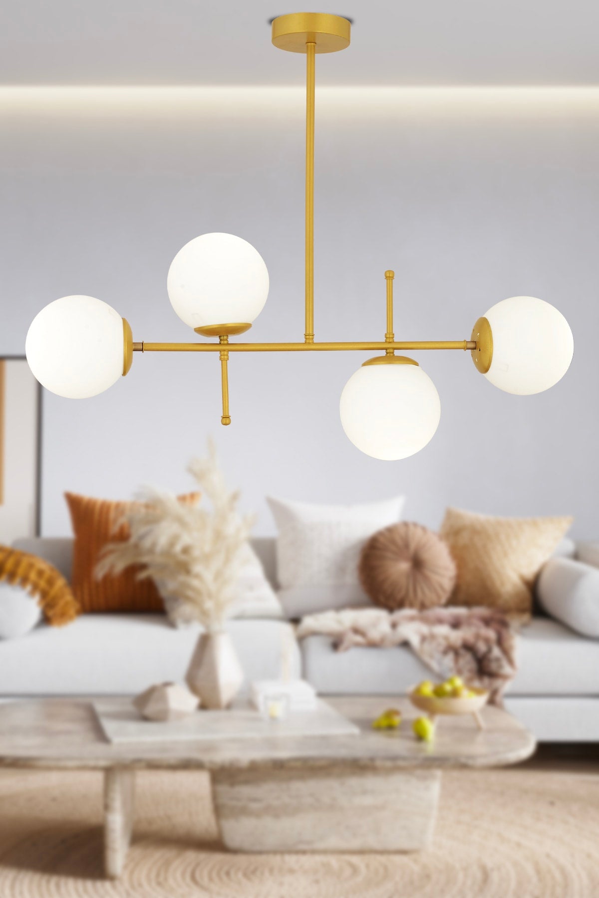 swordslife 4-Piece Gold Modern Kitchen Dining Table Top Bedroom Living Room Chandelier