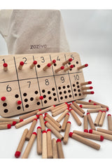 Number Learning Toy With Montessori Sticks, Counting Skill Educational Wooden Material