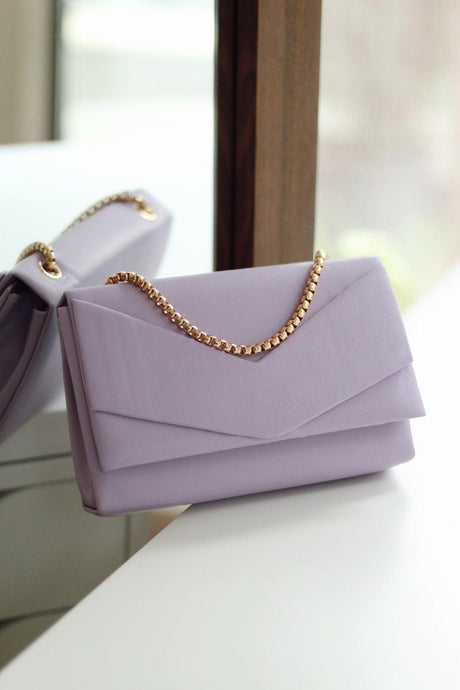 Women's Lilac Envelope Box Shoulder Bag - Swordslife