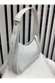 Weiße Damen-Baguette-Tasche aus Krokodil