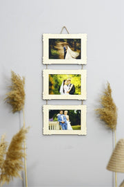 Wooden Triple 10x15 Cm Rope Photo Hanger Horizontal-color Maple - Swordslife