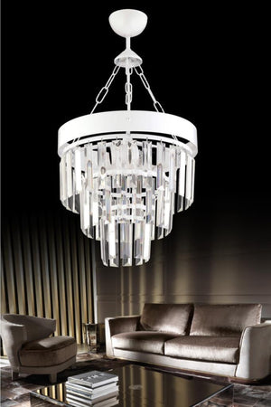 Linda 30' White Crystal Stone Chandelier