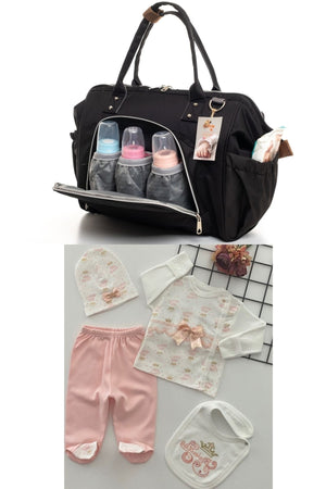 Elegance Mother Baby Care Schulter-Handtasche und Krankenhaus-Outlet-Set aus 100 % Baumwolle