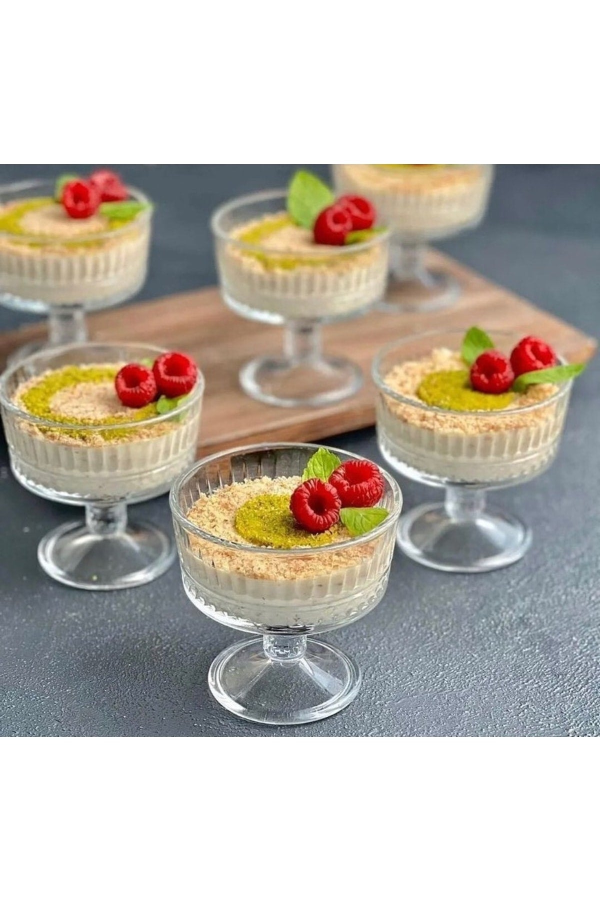 6 Pcs Elysia Footed Sugar Bowl Dessert Serving Ice Cream Bowl
