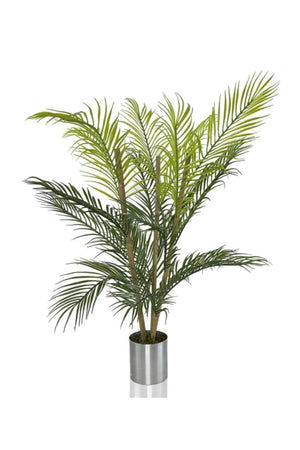 Artificial Flower Areca Tree Palm Tree Bamboo Stem Silver Potted Indoor Flower 18 Leaf 85 Cm - Swordslife