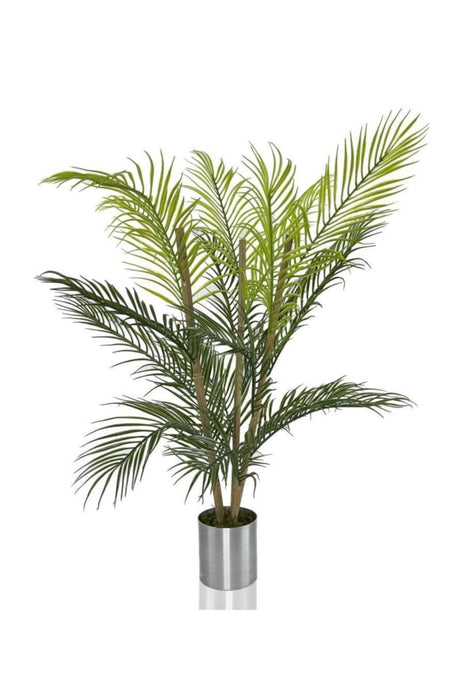 Artificial Flower Areca Tree Palm Tree Bamboo Stem Silver Potted Indoor Flower 18 Leaf 85 Cm - Swordslife