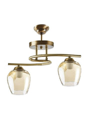 Fuji Living Room - Kitchen - Bedroom Antique Case Honey Glass Double Chandelier