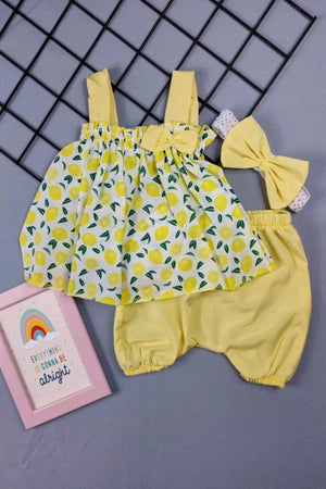Bandana-Set mit Mandarinen-Print für Babys (Mädchen)