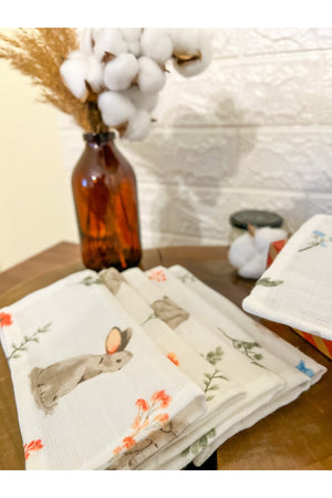 6 Piece Muslin Mouth Wipes Made Of 100% Cotton Muslin Fabric