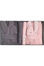 Bamboo Bathrobe Set Nancy Happy Set Pink Gray - Swordslife