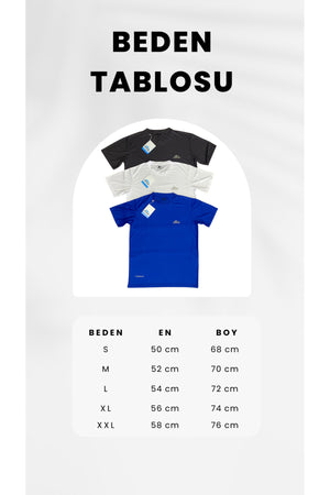 Blue Sweat Absorbent Outdoor Performance Sports T-Shirt