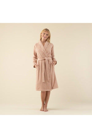 Zigzag Women's Bathrobe Dark Salmon - Swordslife