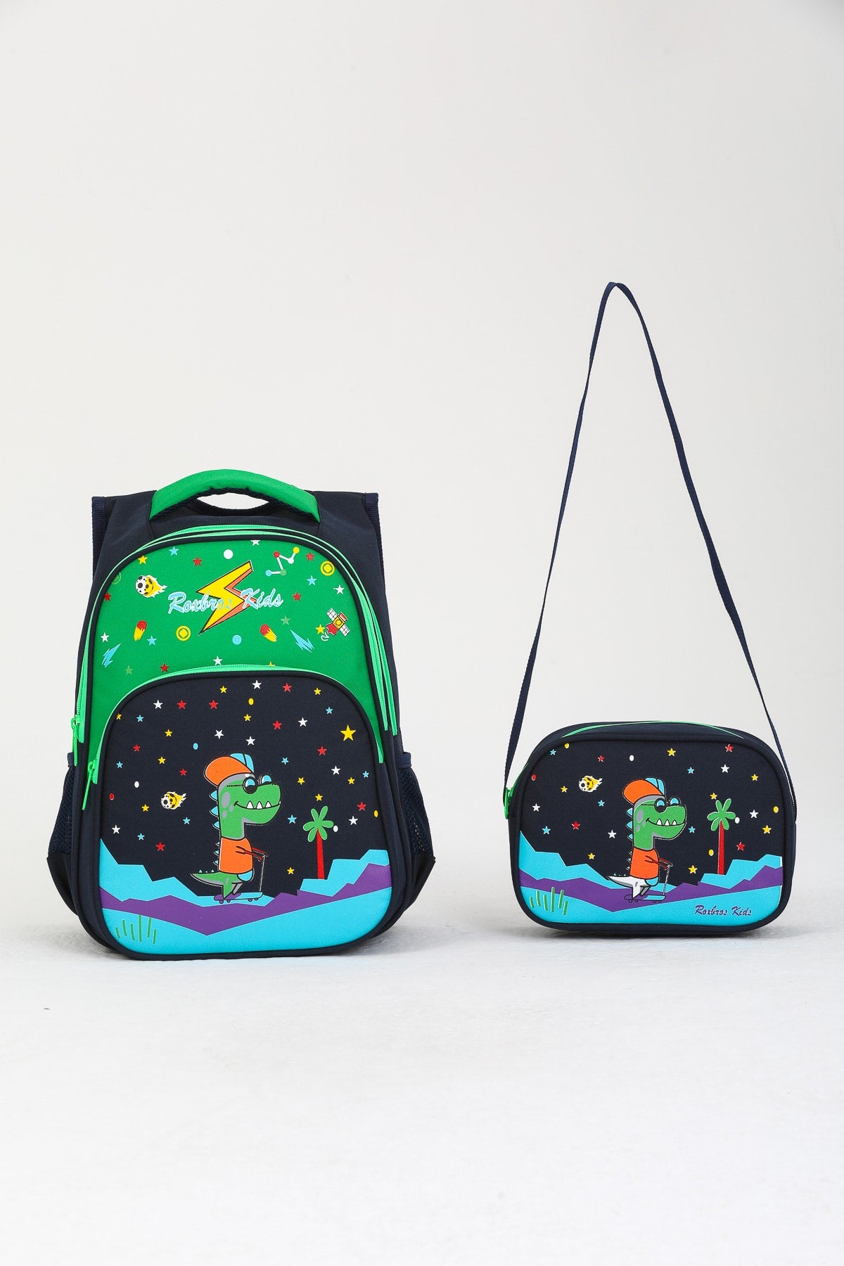 Dinosaur Scooter Primary School Bag Lunch Box Boy-Girl