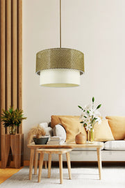 Korb Pendelleuchte Kronleuchter Braun-Beige E691