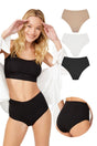 High Waist Basic Laser Cut Bikini Panties 3-Pack - 6 - Swordslife
