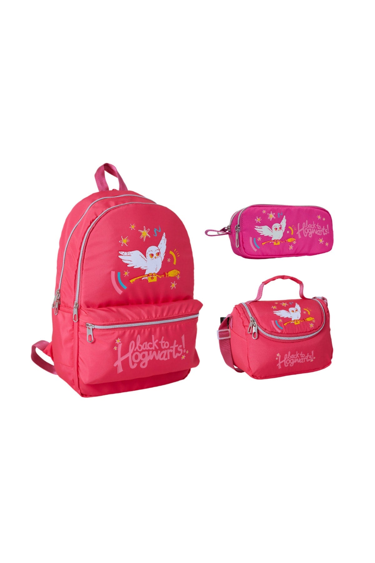 -Harry Potter Primary And Secondary School Pink School Bag-Nutrition And Pencil Bag Set