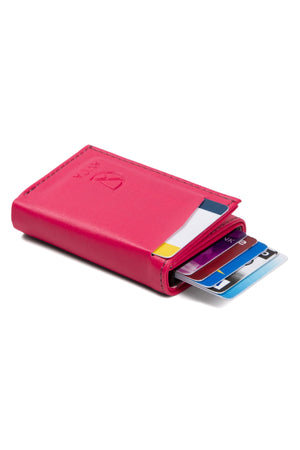 Men'S Vegan Leather Cash Money Compartment Sliding Mechanism Wallet Card Holder