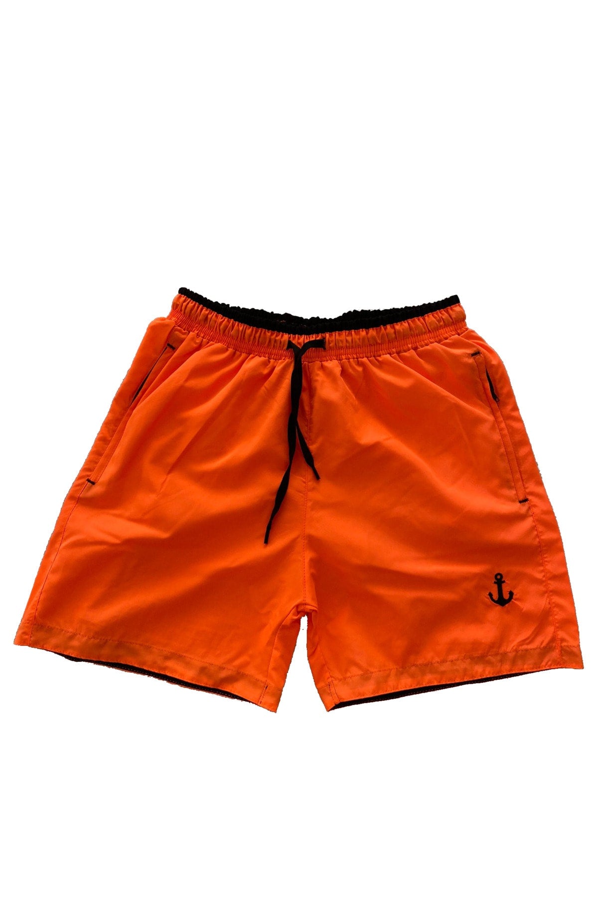 Bunte Marine-Shorts mit Reißverschluss und Taschen