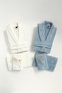 Fiesta Elite Cotton 6 Piece Dowry Family Bathrobe Set - Ecru - Indigo - Swordslife