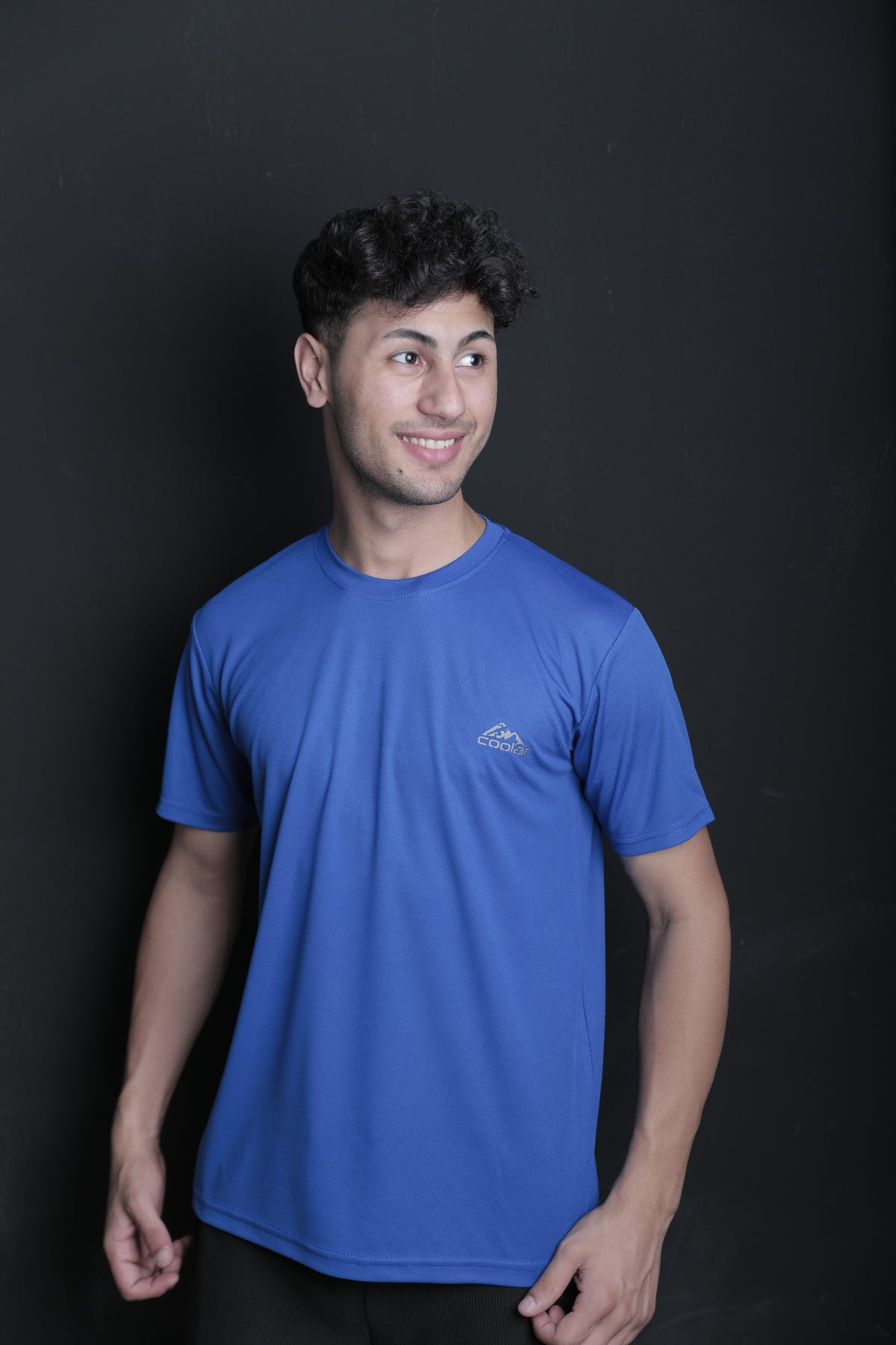 Blue Sweat Absorbent Outdoor Performance Sports T-Shirt