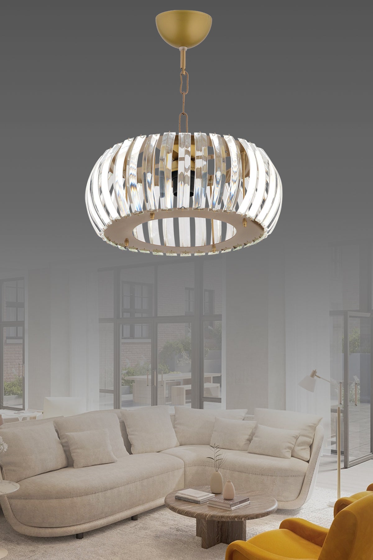 Venus Pendelleuchte Antik 25 cm Sanitär Kristall Stein Kronleuchter