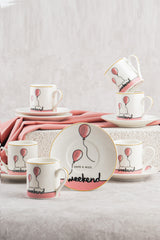 14380 Weekend 6 Person 12 Piece Turkish Coffee Cup Set