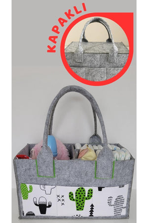 Handmade Multi-Purpose Felt Mother Baby Care And Organizer Bag Functional Organizer With Lid