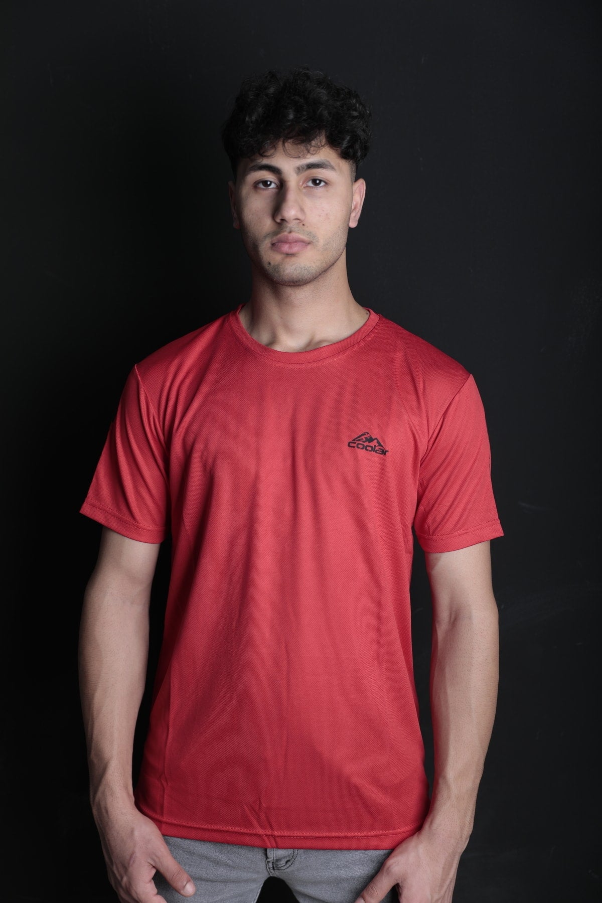 Red Sweat Absorbent Outdoor Performance Sports T-Shirt