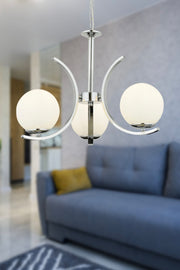 Pluto 3-Piece Chrome Modern Kitchen Living Room Chandelier