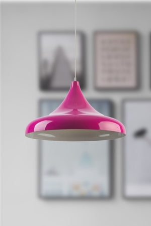 Nil Fuchsia Farbe mit weißem Metall fertig Pendelleuchte Cafe - Küche Single Kronleuchter