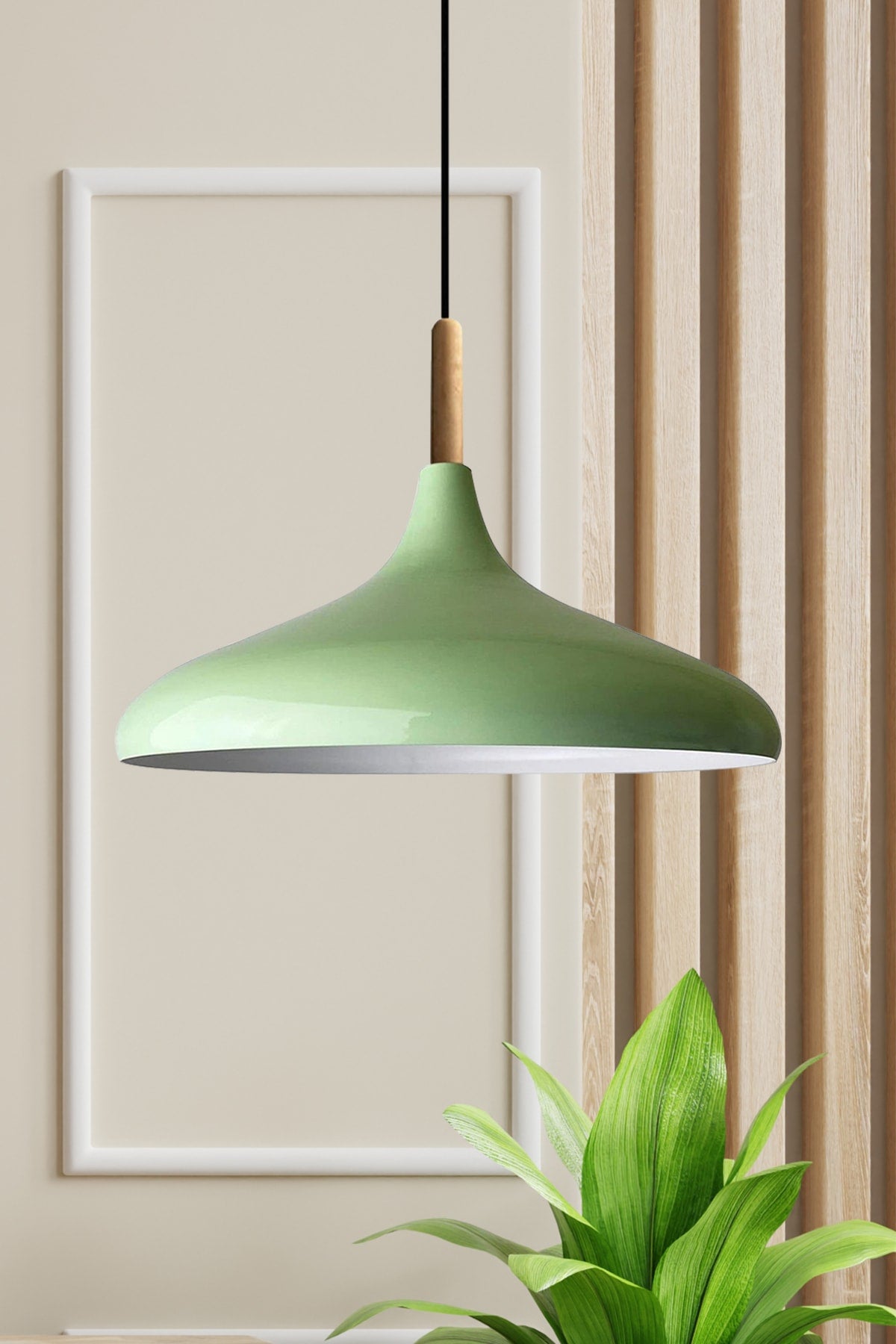 Champion Mint Green Wooden Single Chandelier Pendant Lamp Living Room Kitchen Cafe Boutique Lamp Lighting